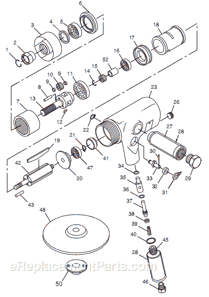 Page A Diagram and Parts List for CP865S T020491 Chicago Pneumatic Sander